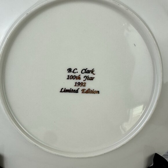 B.C. Clark 100th Year 1992 Christmas Collectors Plate 8.25" Christmas Tree - Picture 3 of 3